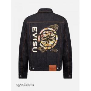EVISU福神重工プリント刺繍コットンデニムジャケット