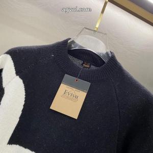 Evisu Seagull Knit連名福神丸首ビッグMニットセーター
