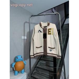 Evisu-福神智アルファベットフェイスブックニットカーディガンジップコート