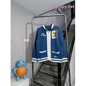 Evisu-福神智アルファベットフェイスブックニットカーディガンジップコート