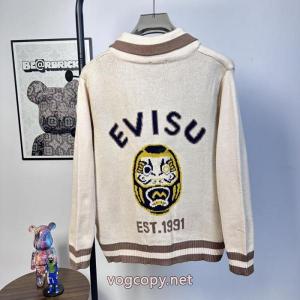 Evisu/福神ファスナーカーディガンコート男韓国版ゆったり気だるいカーディガン