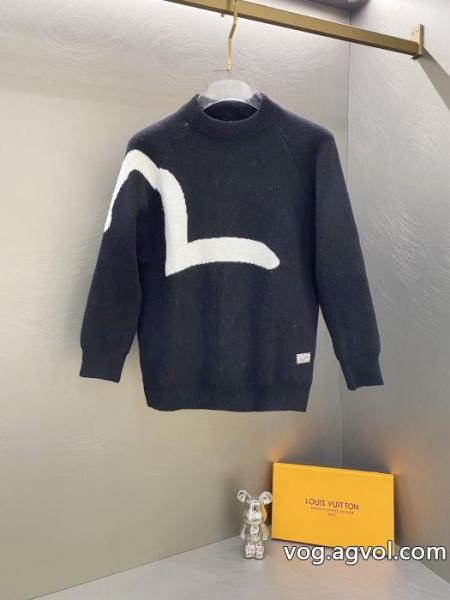 Evisu Seagull Knit連名福神丸首ビッグMニットセーター 0 