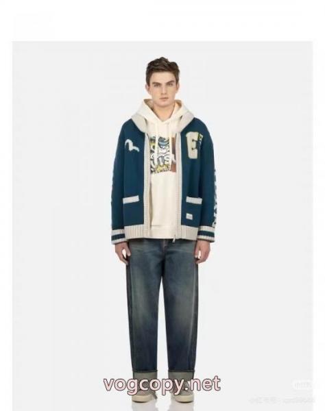 Evisu-福神智アルファベットフェイスブックニットカーディガンジップコート 5 