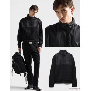PRADAプラダPRDナイロンハーフジッパージョイントキャップパーカー