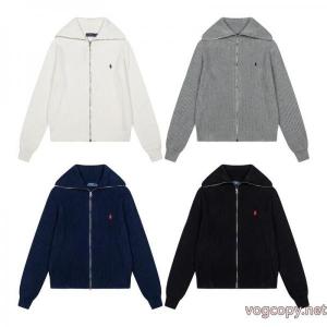 RALPH LAURENラフローレン4色タートルネックフルジッパー長袖ニットセーターコート男女カップル同型