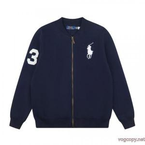 ラフローレンRalph Laurenダマスク刺繍袖ジャカードロゴフルジップニットセータージャケット