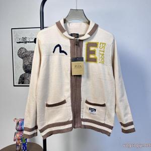 Evisu/福神ファスナーカーディガンコート男韓国版ゆったり気だるいカーディガン