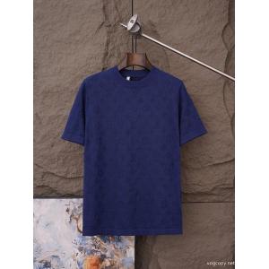 LOUIS VUITTONルイ・ヴィトン暗めのアルファベットジャカードニット半袖Tシャツ